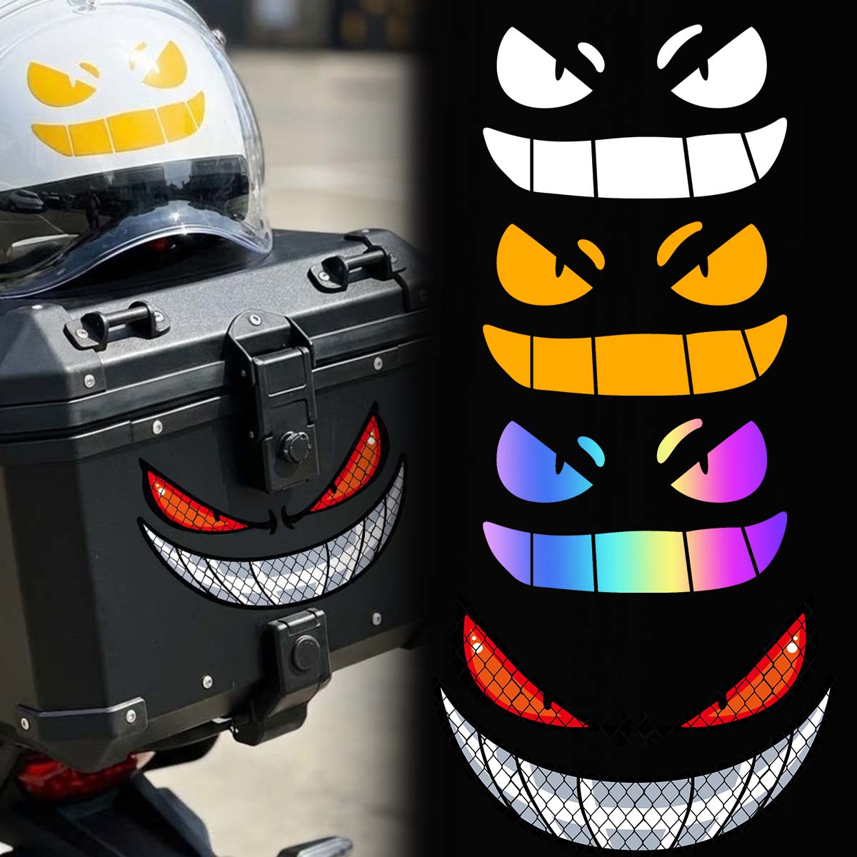 Scooter Helmet Set - JDM 데몬 아이즈 겐가 반사 오토바이