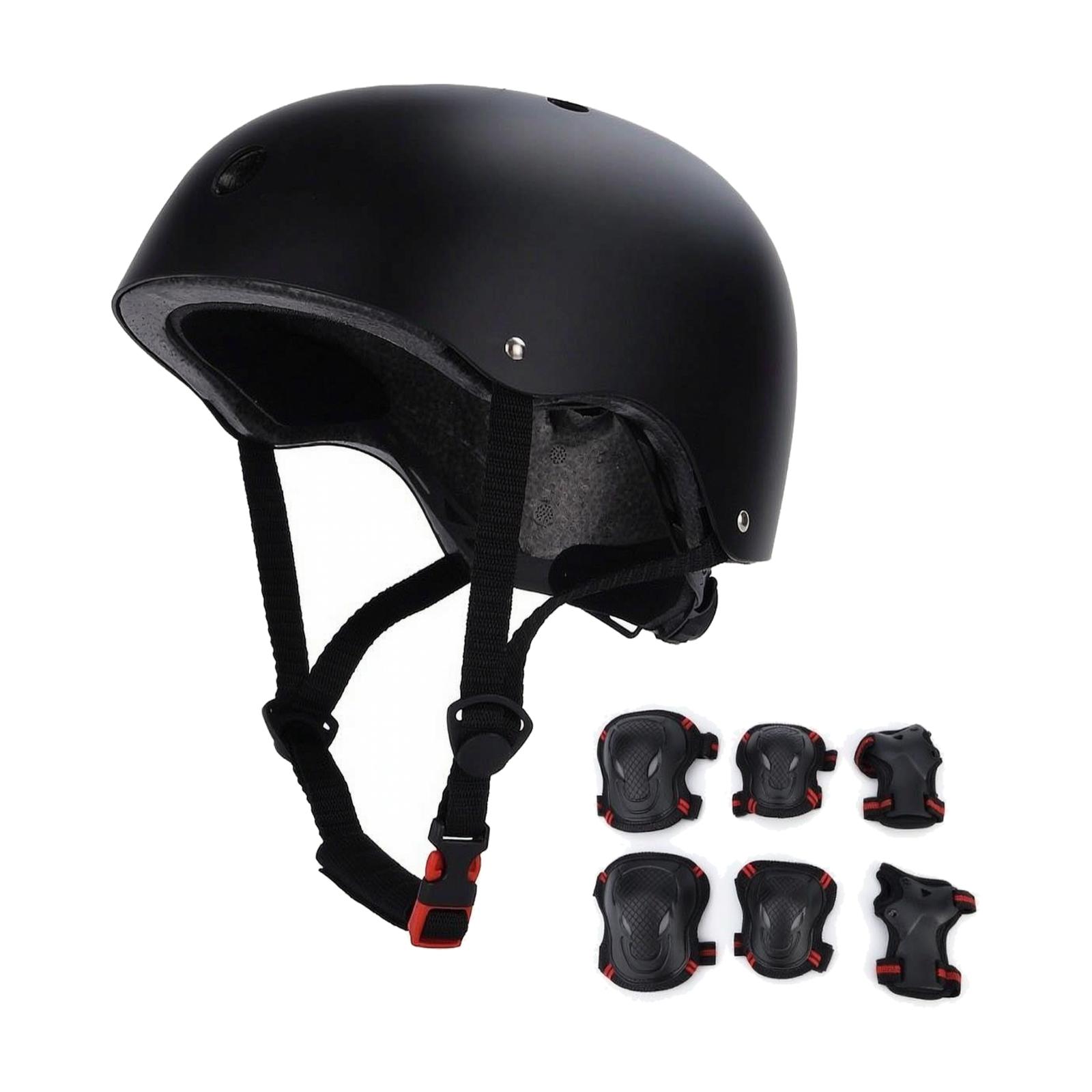 Scooter Helmet Set - 무광 검은색 멀티 스포츠 헬멧과 보호