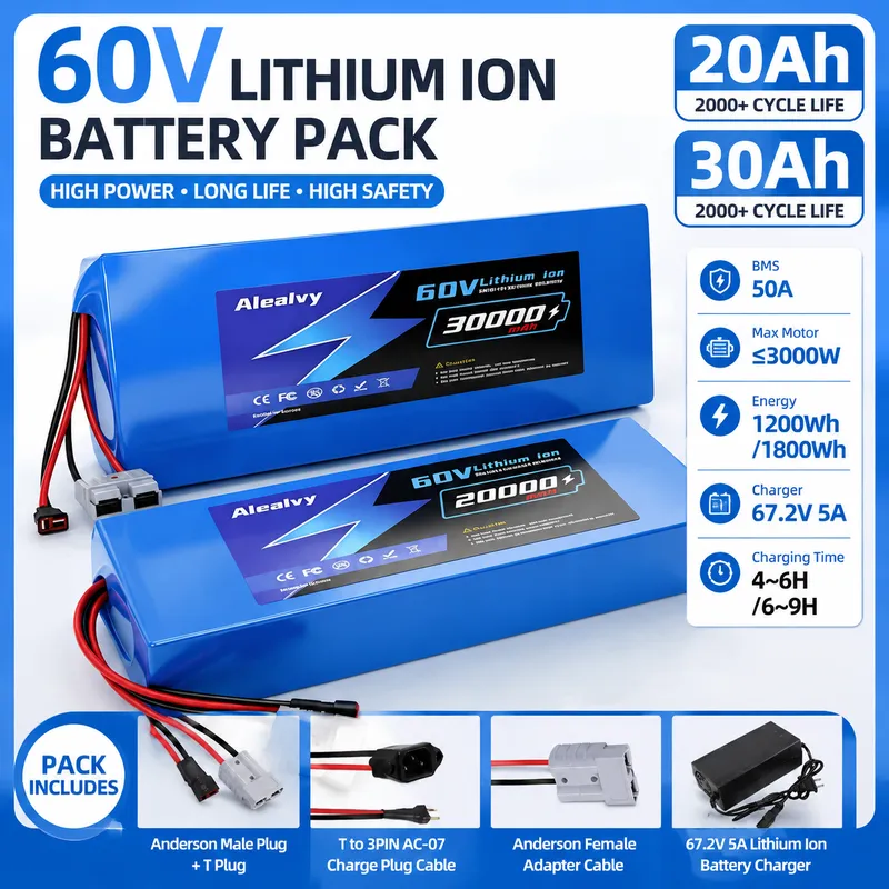60V 30Ah 21700 Battery Pack - 전기 오토바이, 스쿠터, 자전거용 60V 20AH