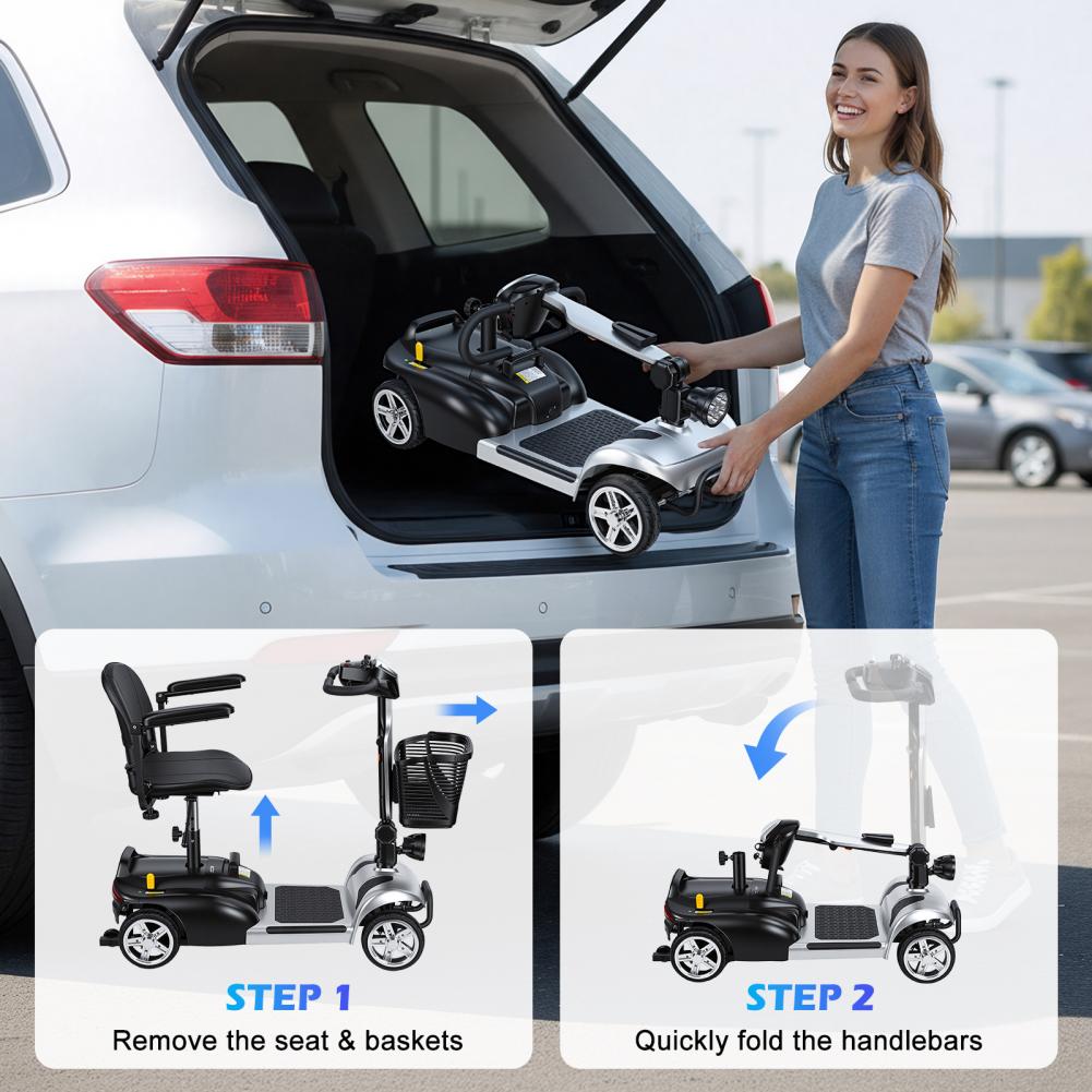 LED 조명 바구니 충전기 포함 4륜 전동 접이식 경량 - Electric Scooter Charger 리뷰 및 가격