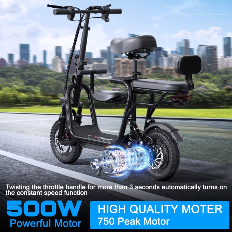 성인용 시트가 장착된 스페이스워크 전기 스쿠터, 48V - Scooter Tire 리뷰 및 가격